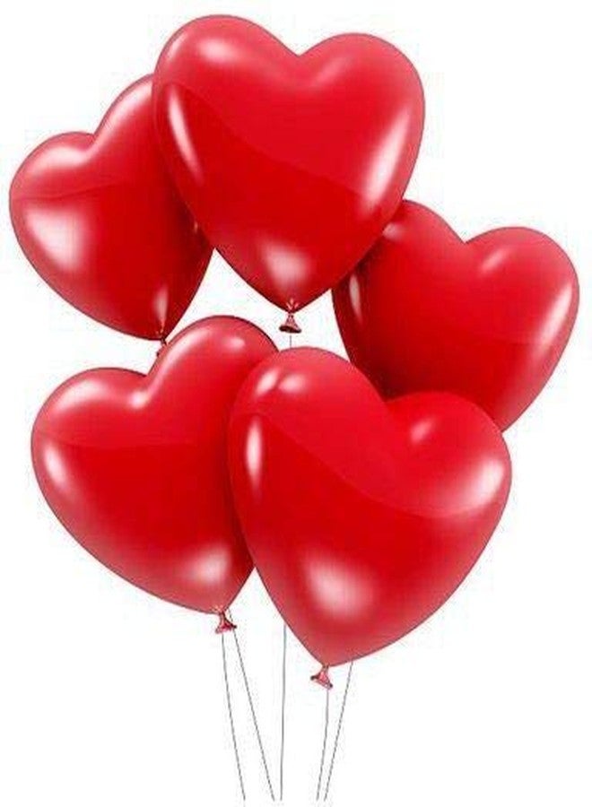 Evisha 50 pcs Red Heart Shape Big Size Perfect Shape & Size Latex Balloons| Gift for Valentine| Valentine Gift | Valentines Day Gift |Valentines Day Decoration Items| Party Decoration Items - Image 3